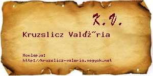 Kruzslicz Valéria névjegykártya